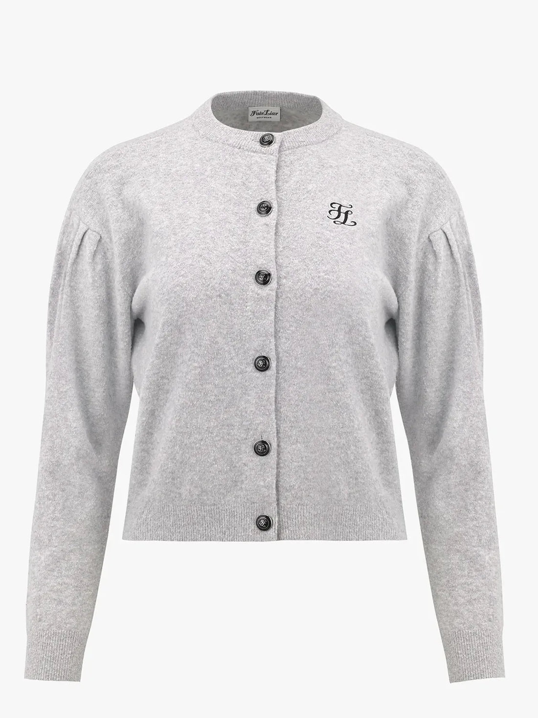 FAIRLIAR Puff Cropped Cardigan-Grey