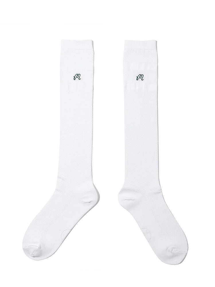 Malbon MESH KNEE SOCKS-White