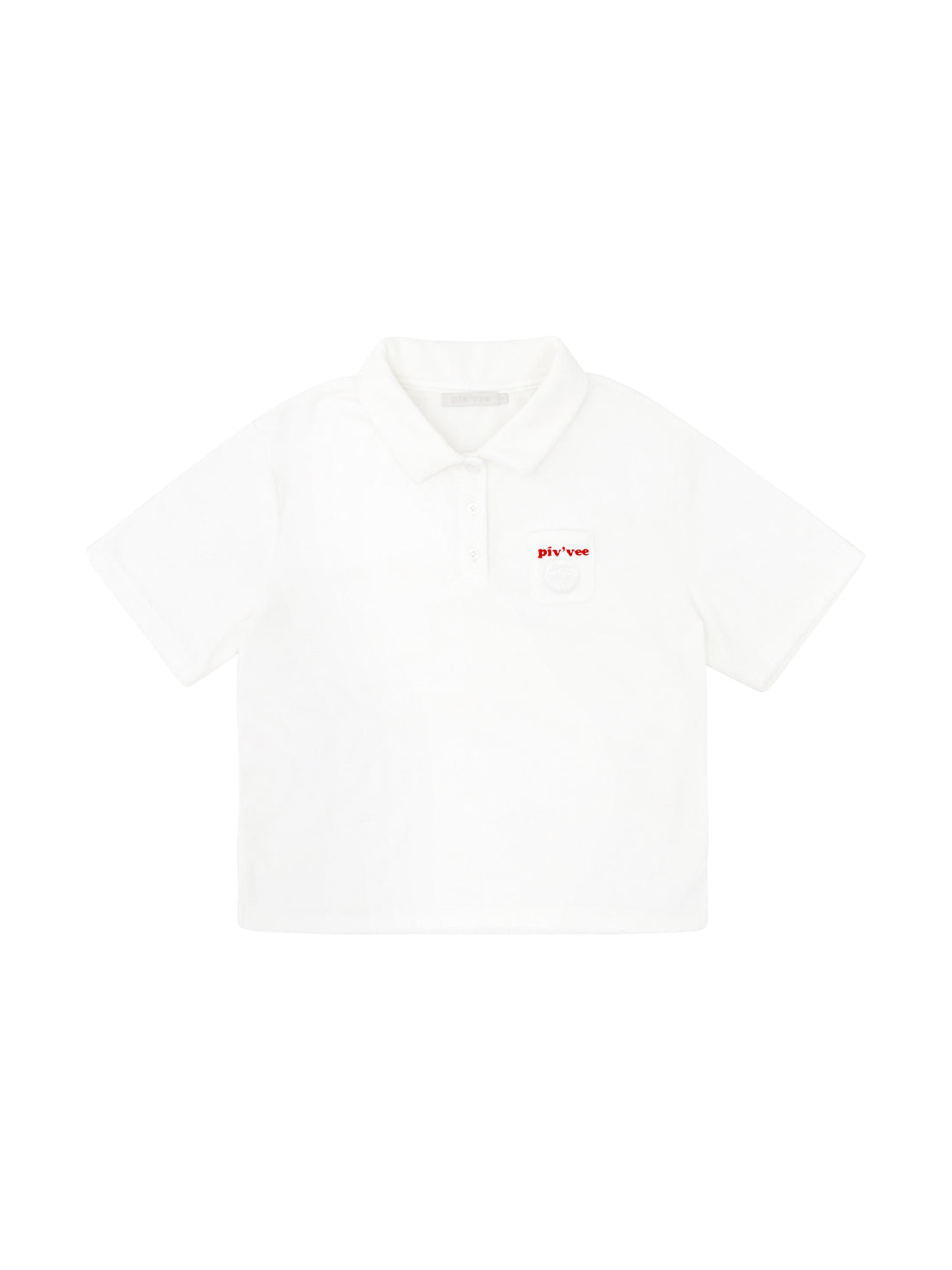 Pivvee Short Sleeve Terry PK Shirt-Cloud White