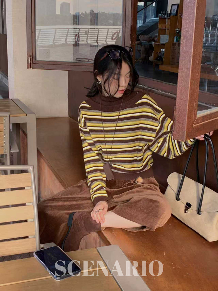 SCENARIO 3-Pieces Knit Top-Yellow Color