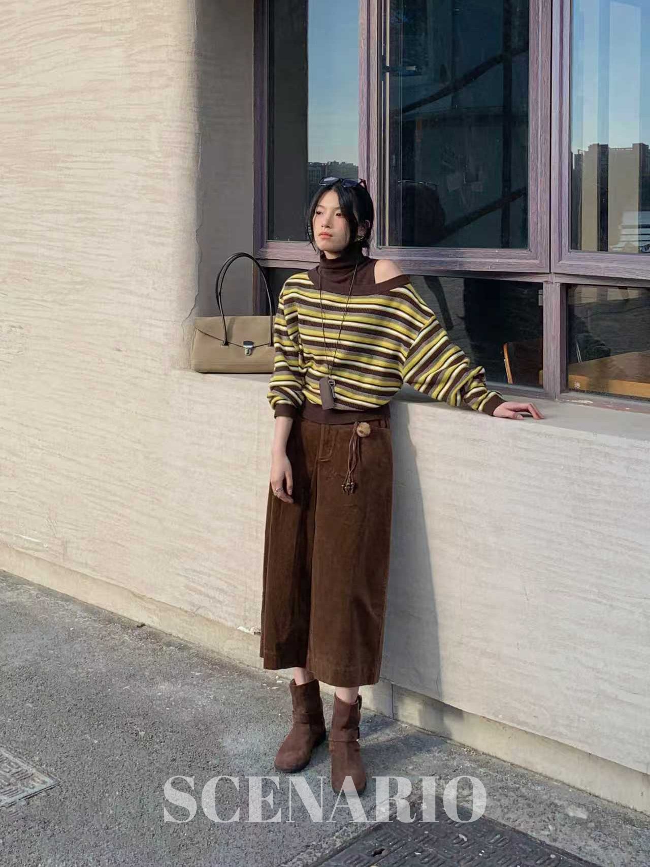 SCENARIO 3-Pieces Knit Top-Yellow Color