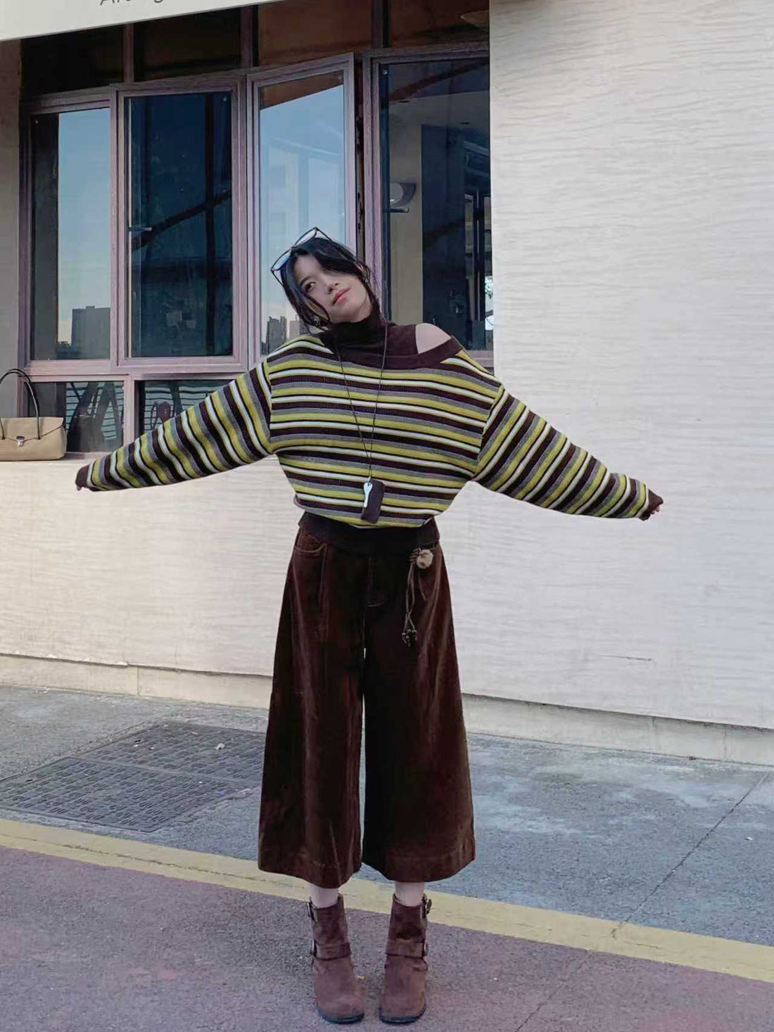 SCENARIO 3-Pieces Knit Top-Yellow Color