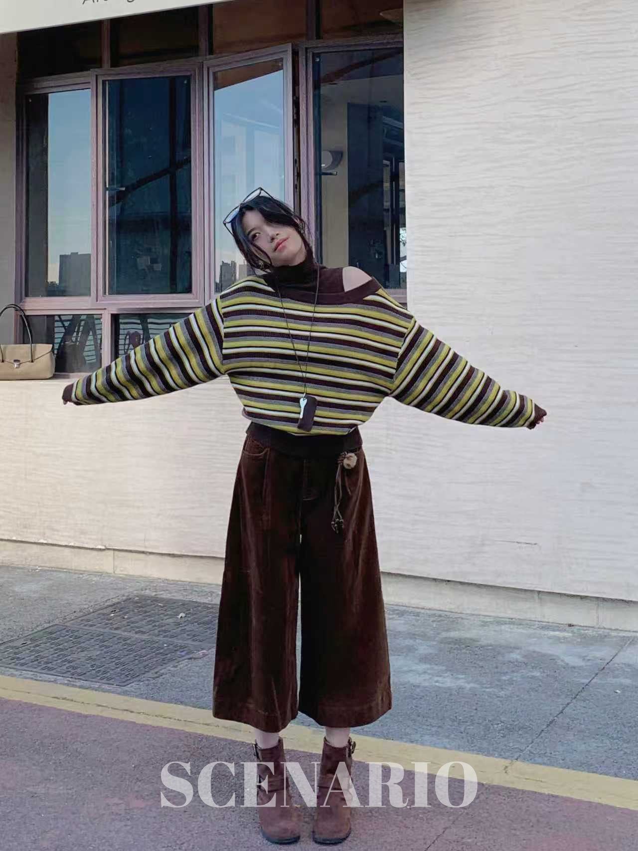 SCENARIO 3-Pieces Knit Top-Yellow Color