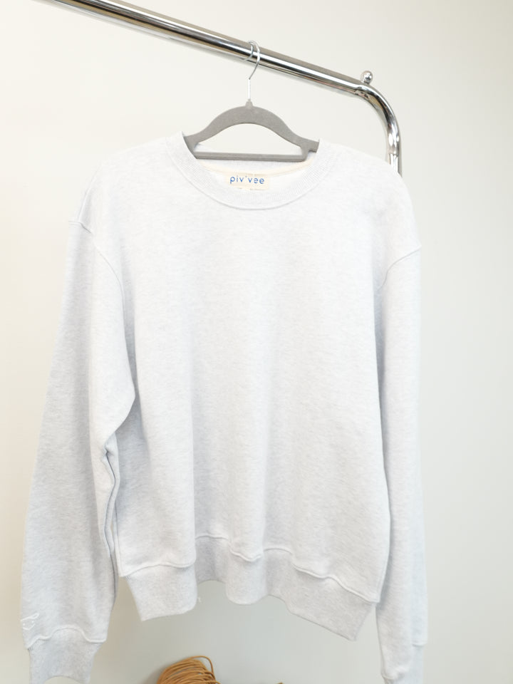 Piv'vee Basic Giant Sweatshirt-Snow Grey