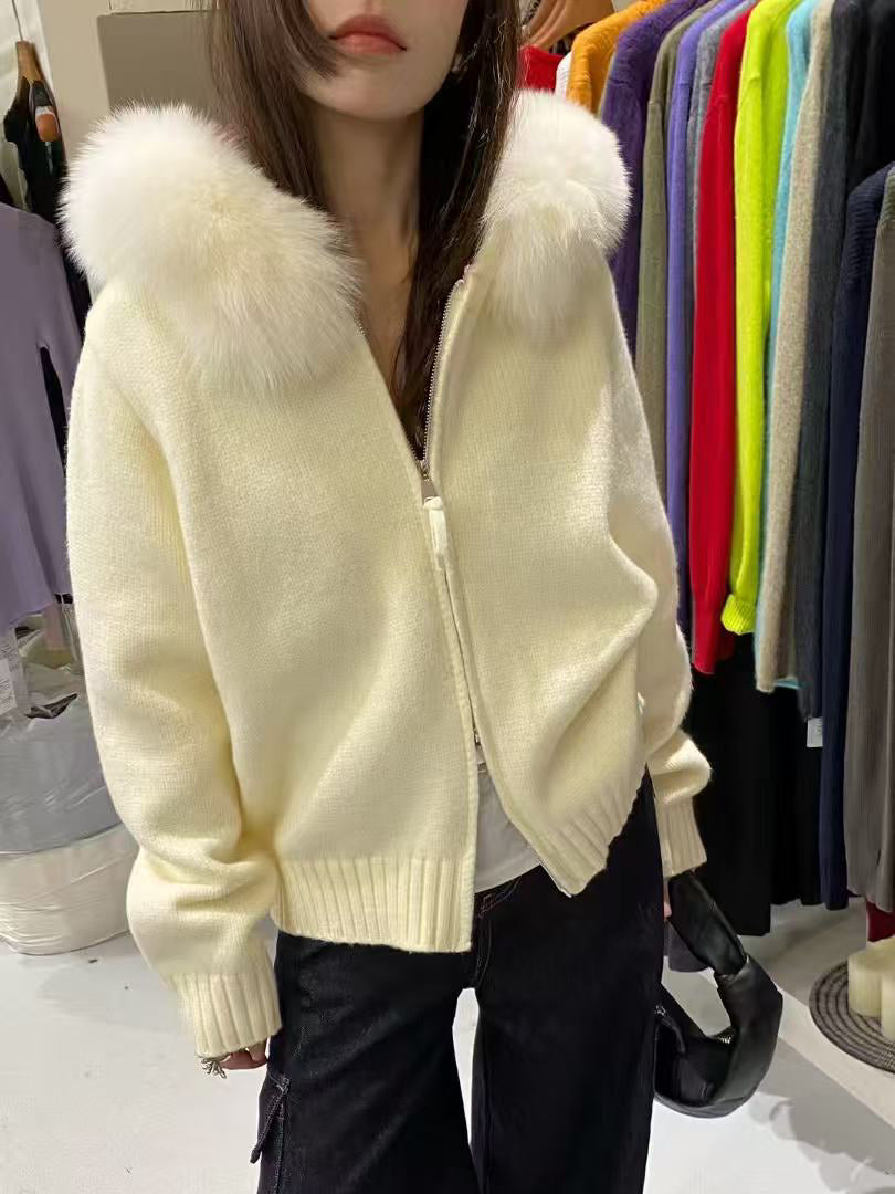 SCENARIO Fox & Knit Zip-Two Colors