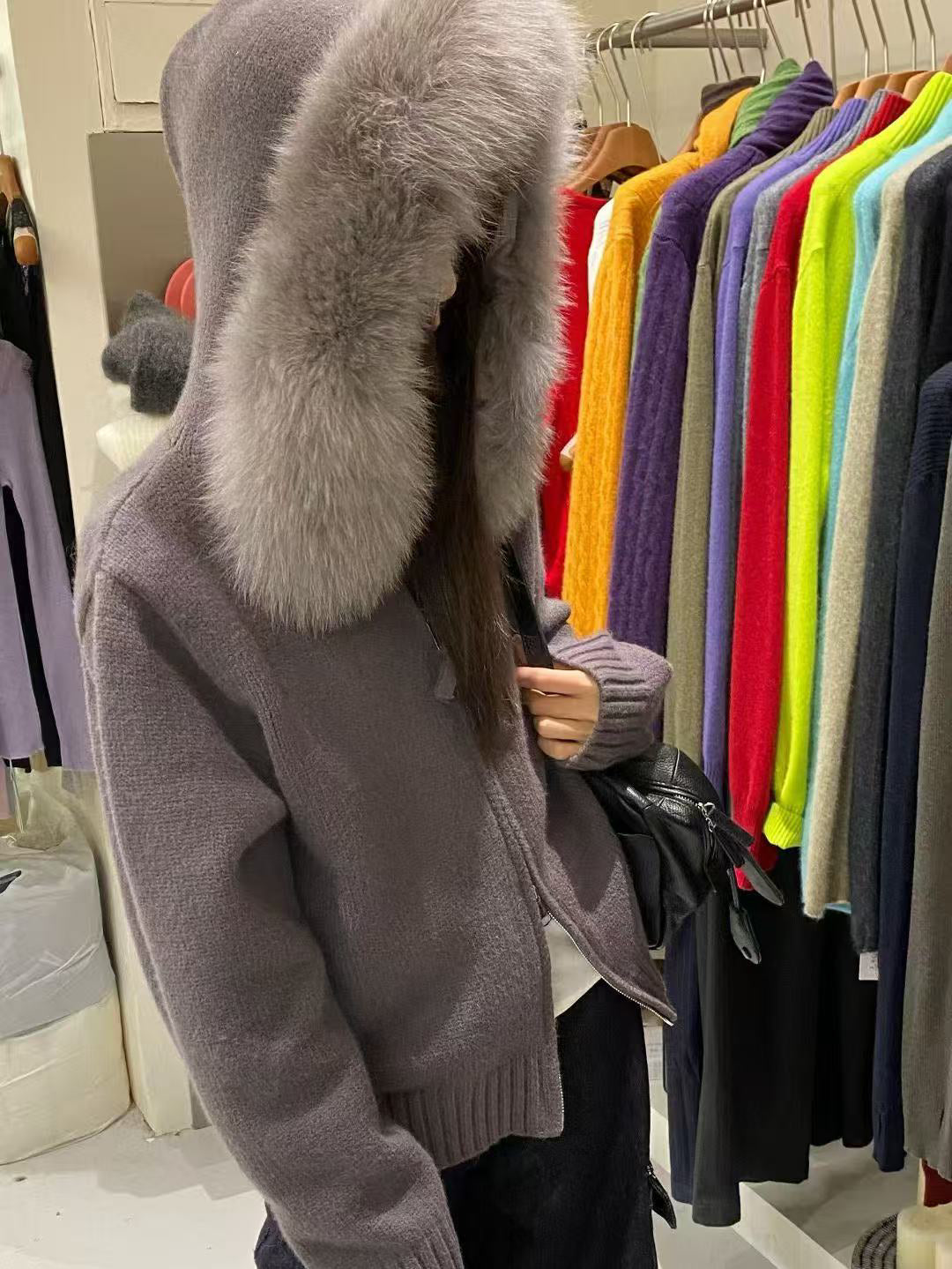 SCENARIO Fox & Knit Zip-Two Colors