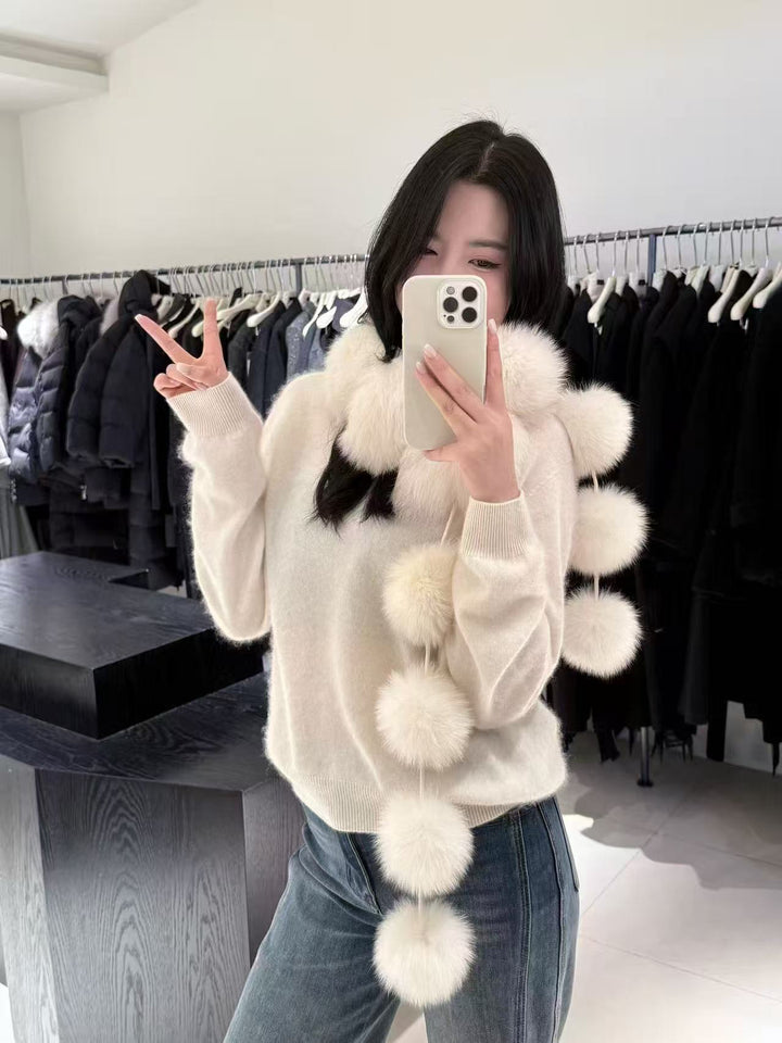 SCENARIO Foxtail Cascade Long Scarf-Two Colors