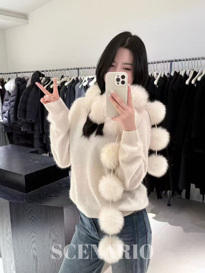 SCENARIO Foxtail Cascade Long Scarf-Two Colors