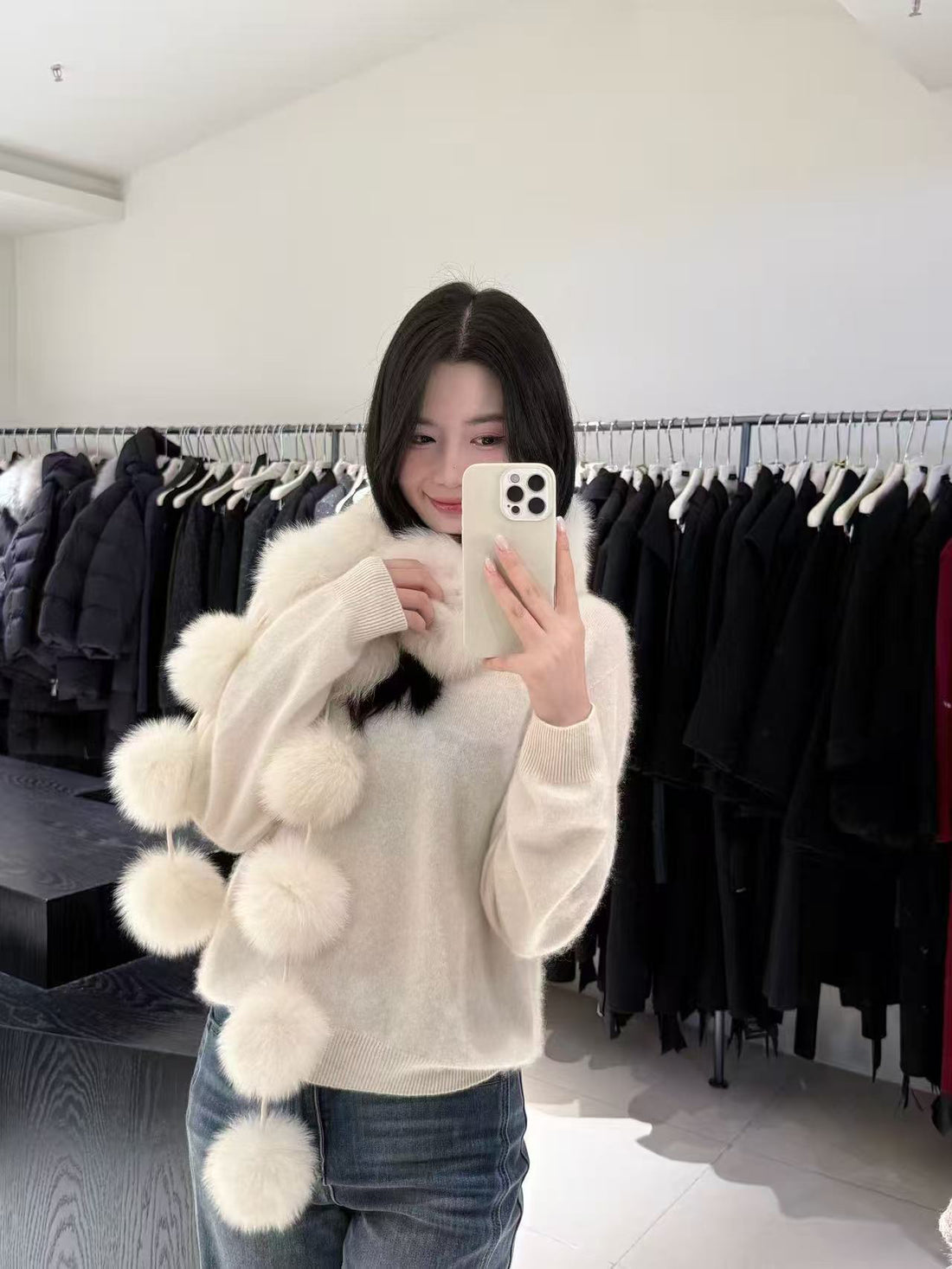 SCENARIO Foxtail Cascade Long Scarf-Two Colors