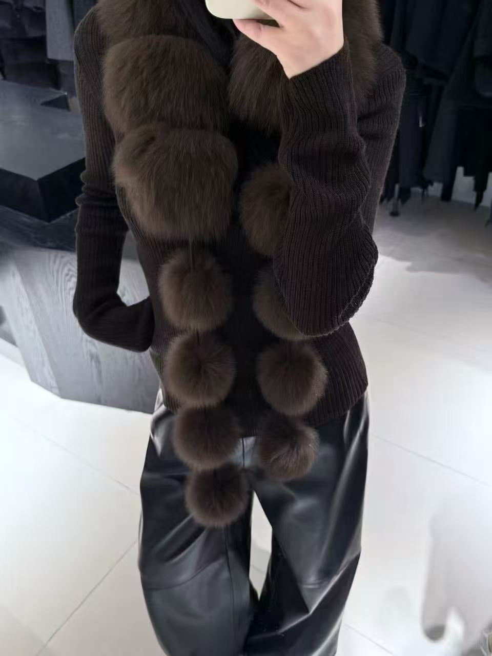 SCENARIO Foxtail Cascade Long Scarf-Two Colors