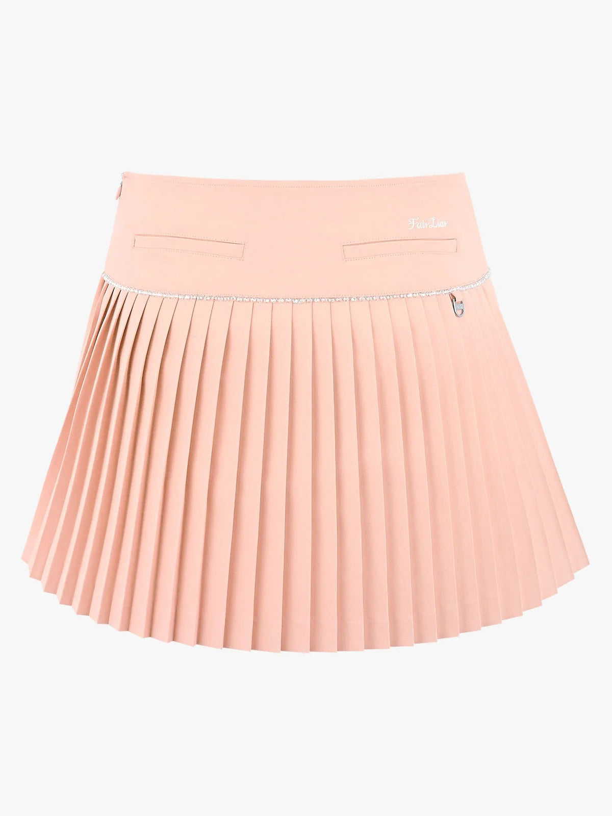 FAIRLIAR Check Flare Pleated Skirt-Pink