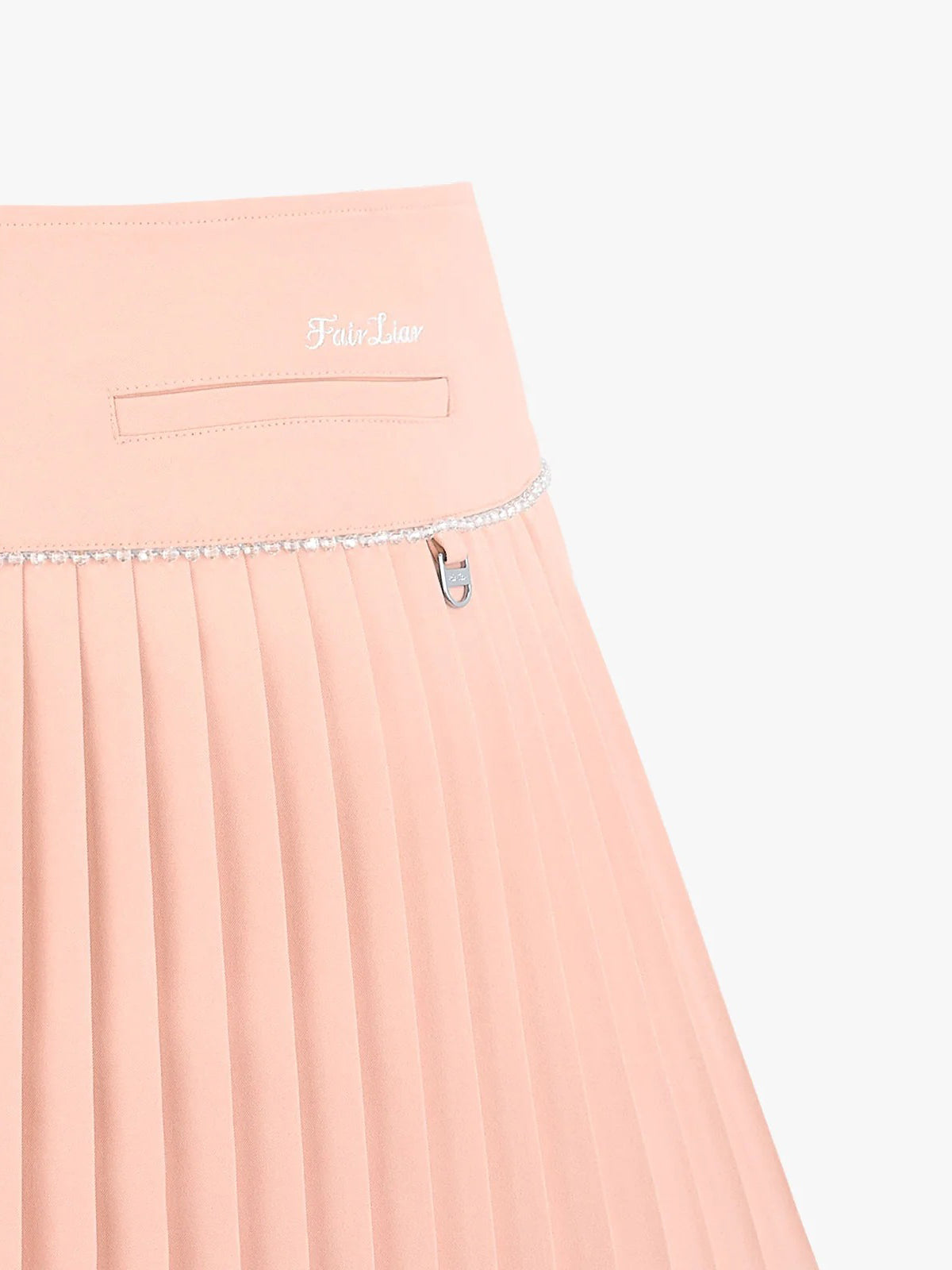 FAIRLIAR Check Flare Pleated Skirt-Pink