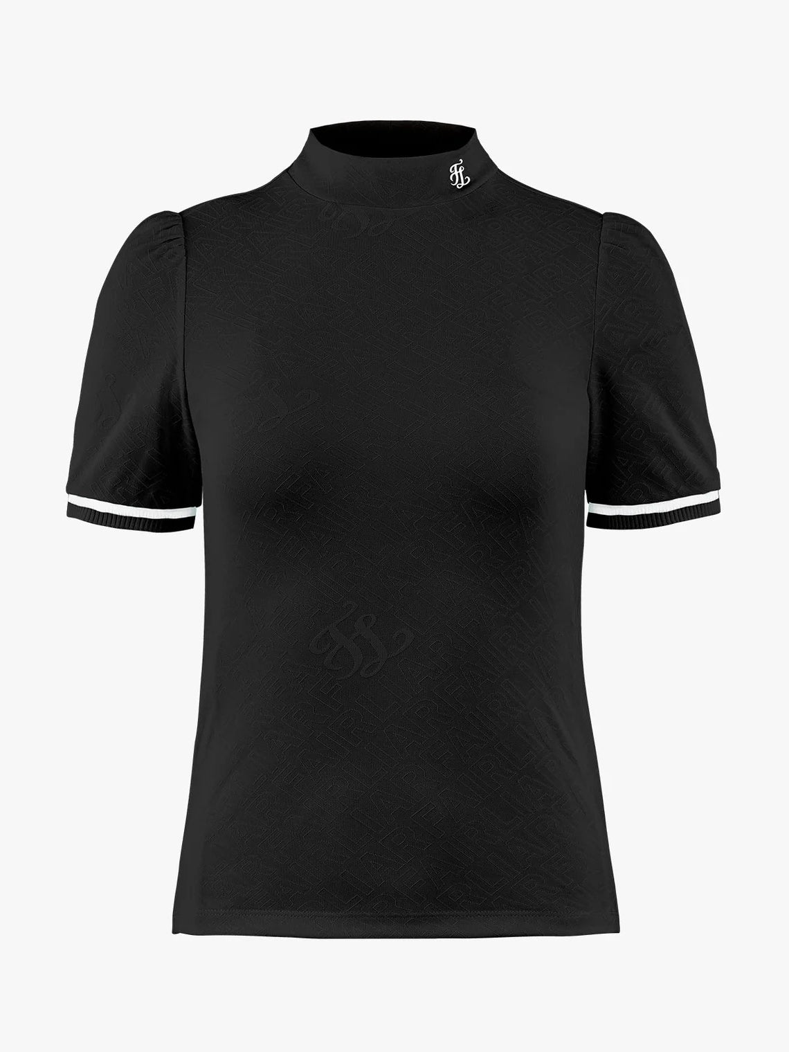 FAIRLIAR Jacquard Turtleneck T-Shirt-Black