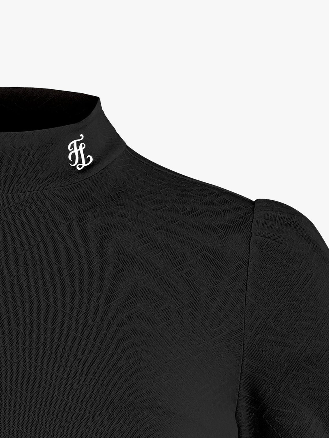 FAIRLIAR Jacquard Turtleneck T-Shirt-Black