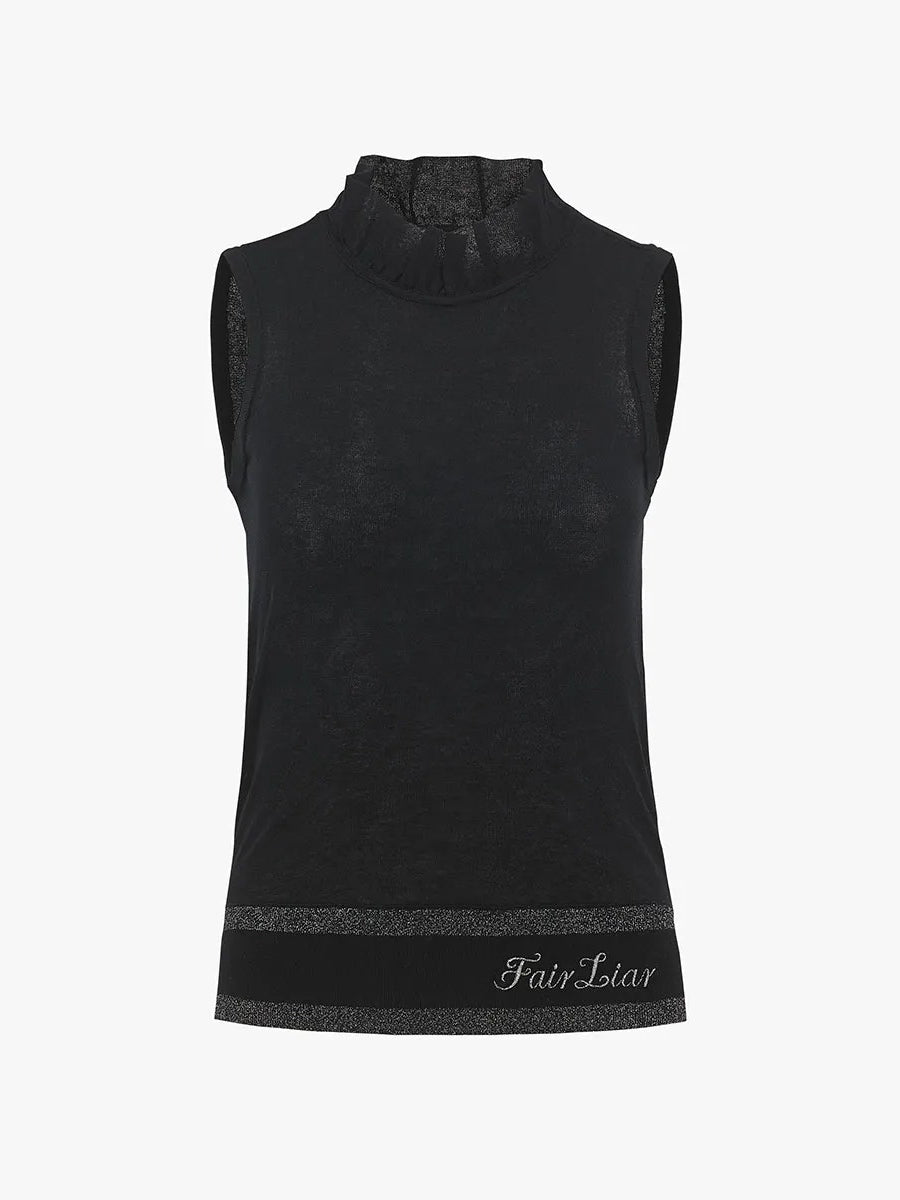 FAIRLIAR Tulip Collar Sleeveless Knit-2 Colors