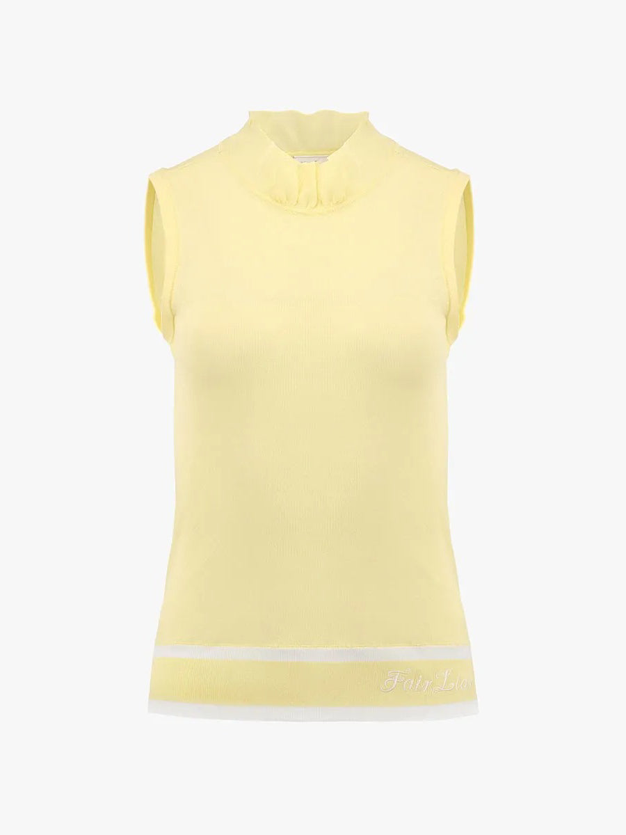 FAIRLIAR Tulip Collar Sleeveless Knit-2 Colors