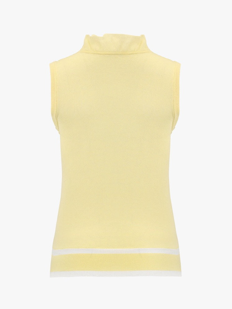 FAIRLIAR Tulip Collar Sleeveless Knit-2 Colors