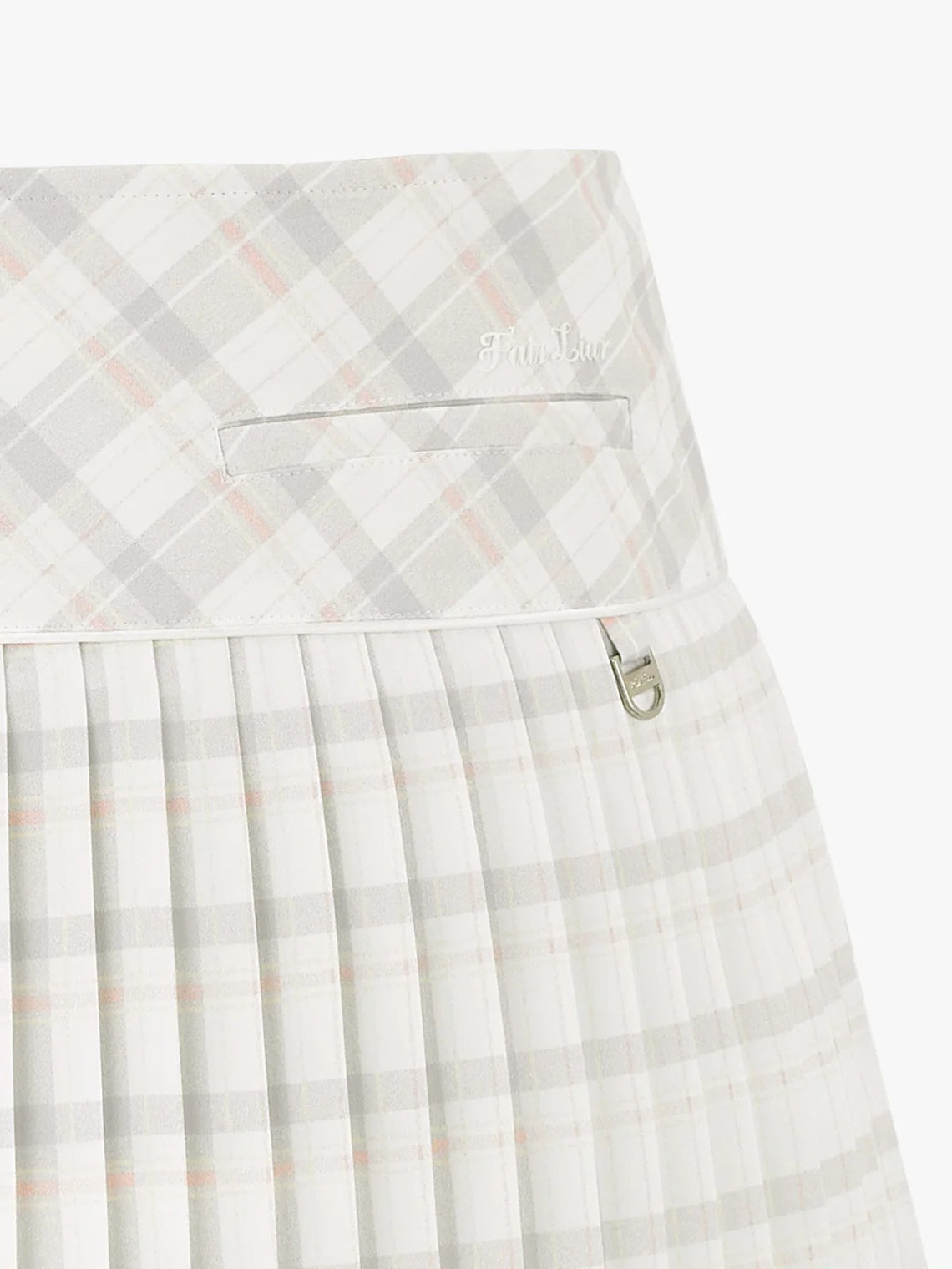 FAIRLIAR Check Flare Pleated Skirt-Grey