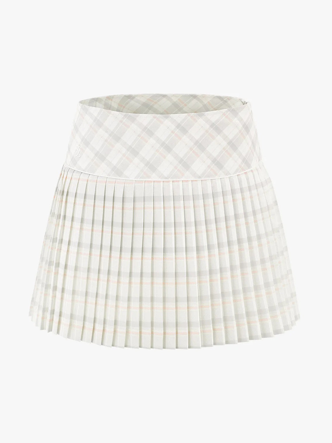 FAIRLIAR Check Flare Pleated Skirt-Grey