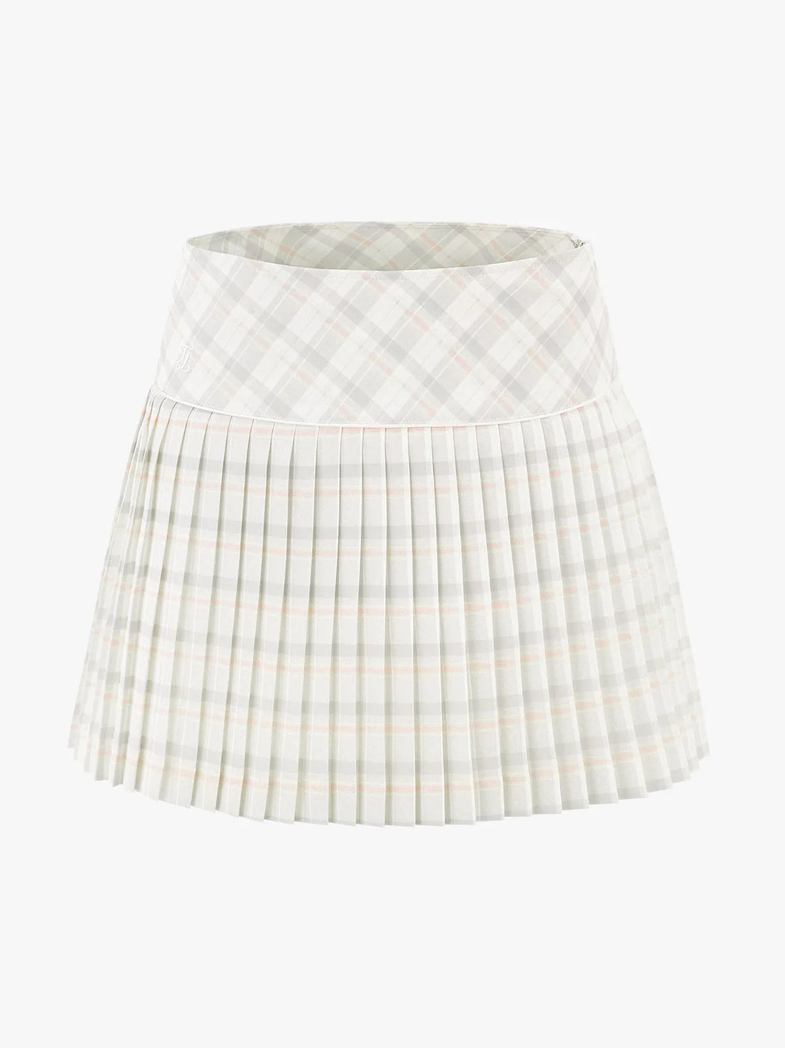 FAIRLIAR Check Flare Pleated Skirt-Grey