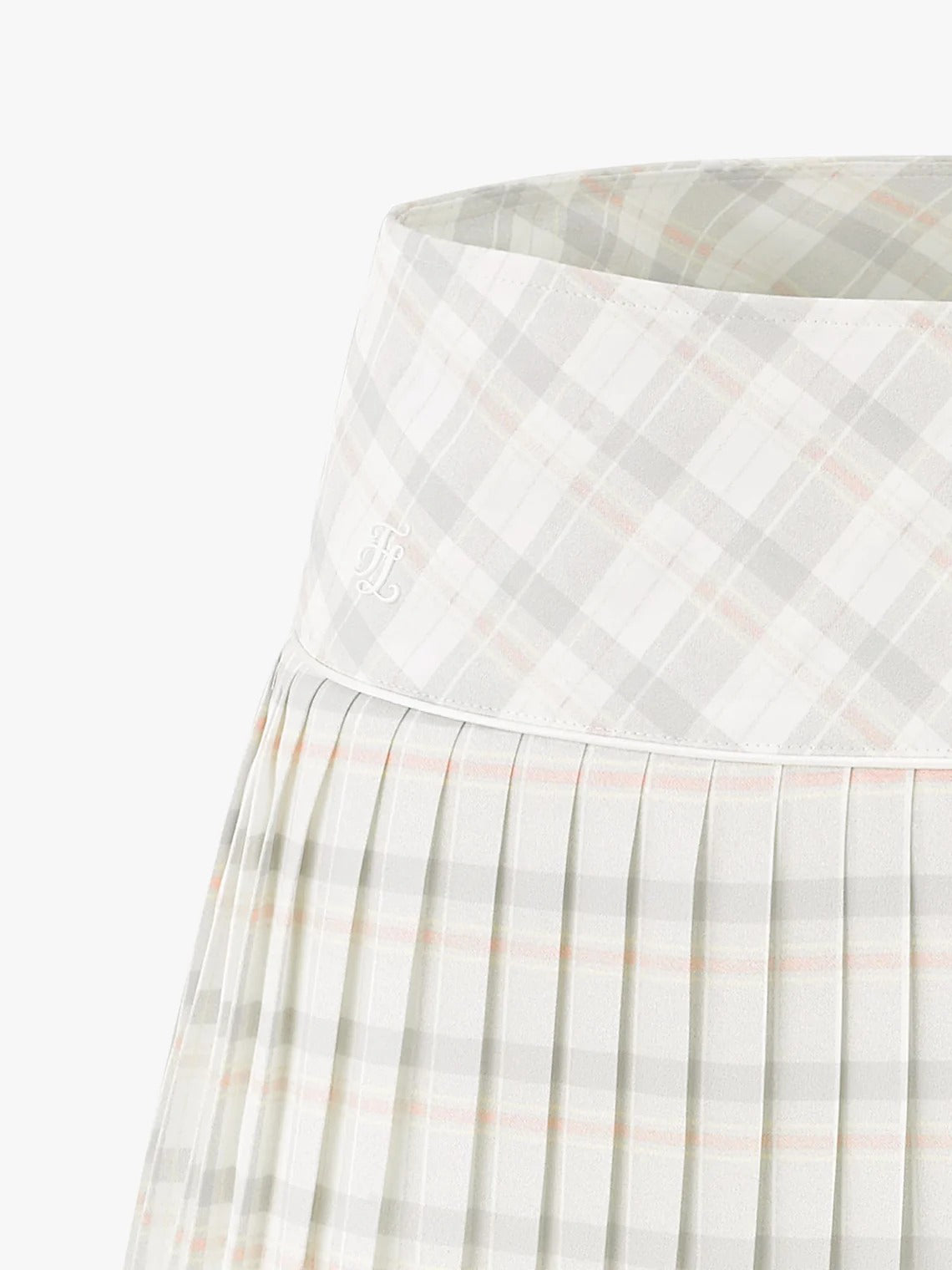 FAIRLIAR Check Flare Pleated Skirt-Grey