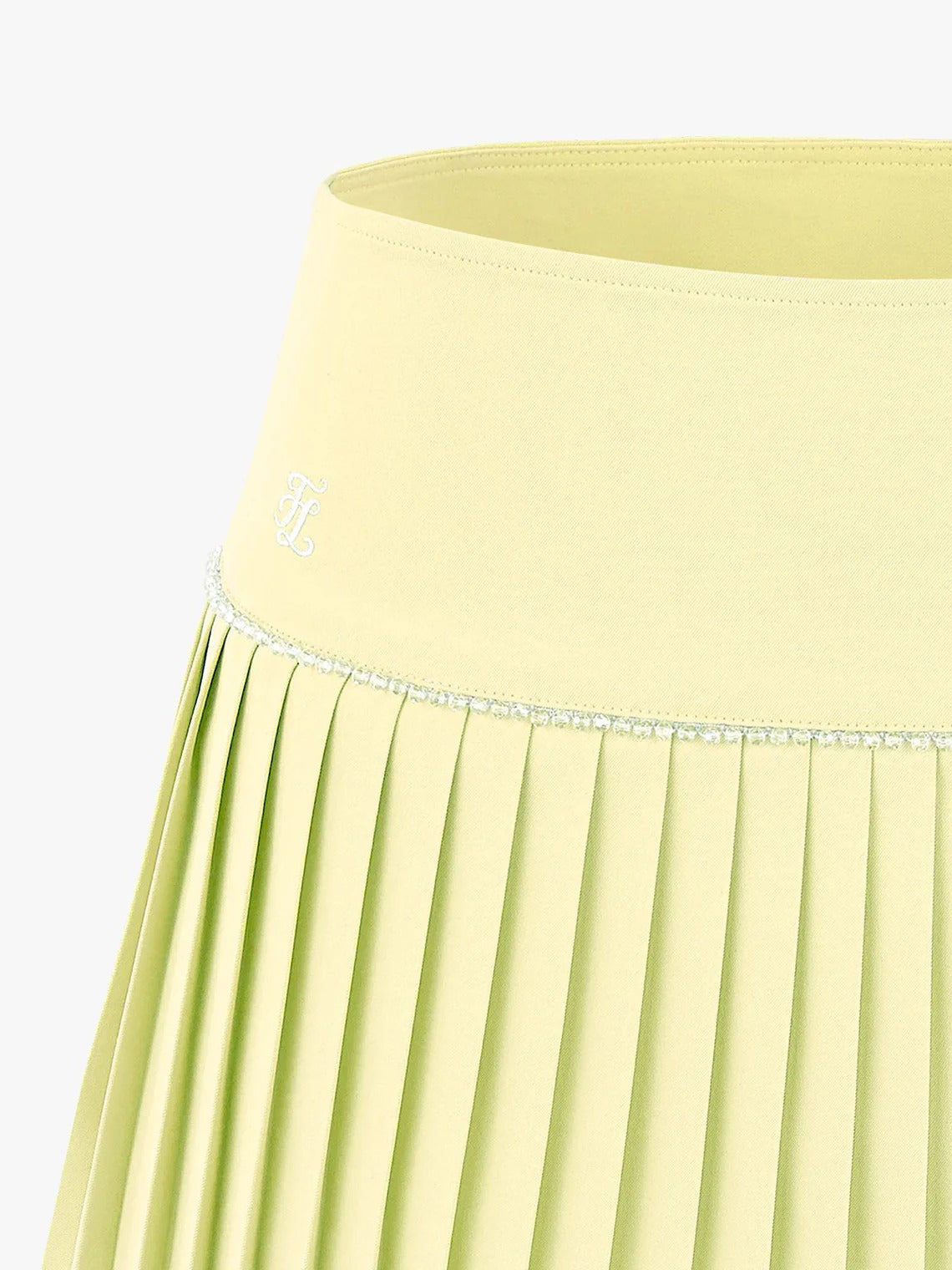 FAIRLIAR Check Flare Pleated Skirt-Lemon Yellow