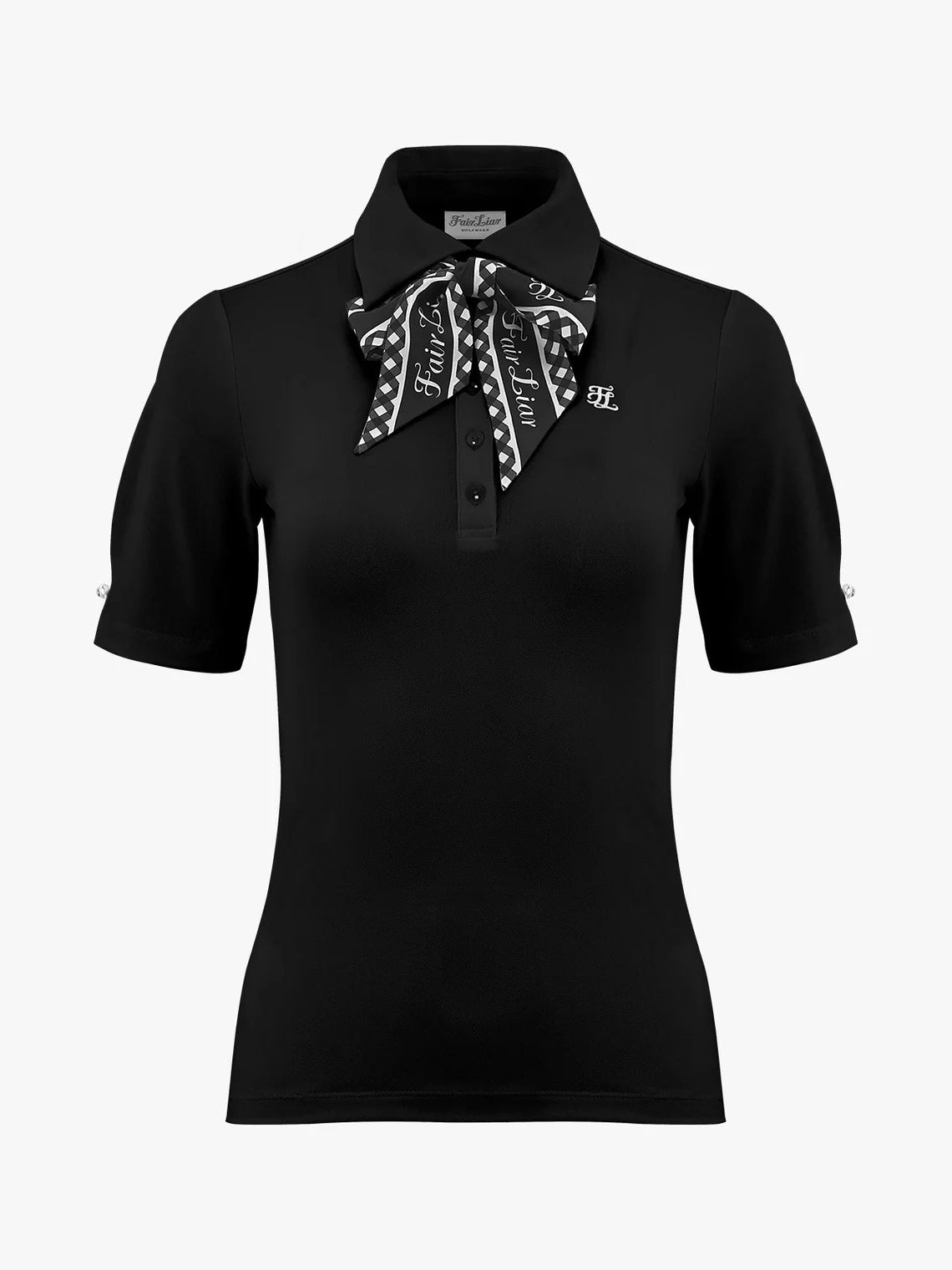 FAIRLIAR Gingham Scarf Set T-Shirt-2 Colors