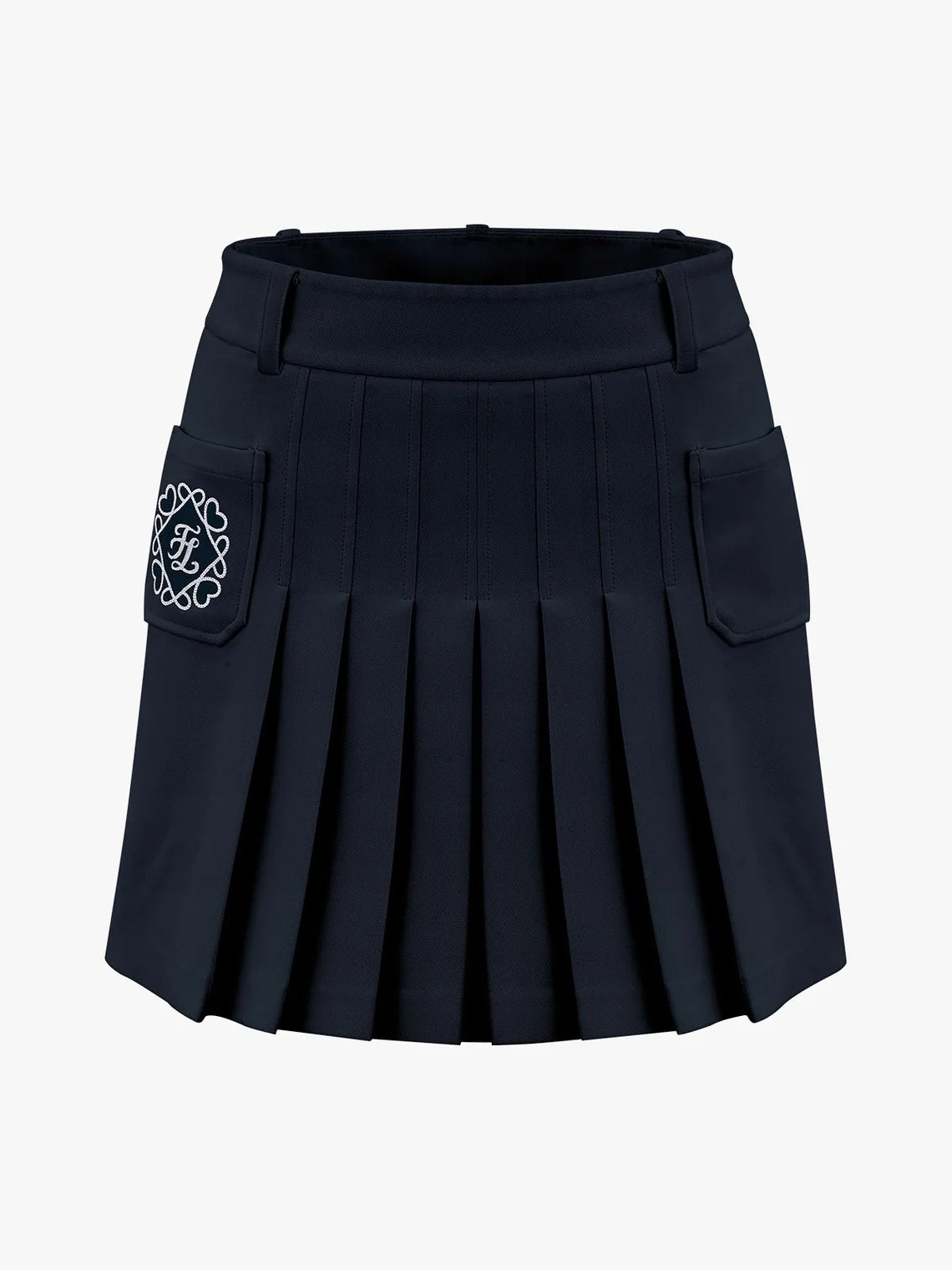 FAIRLIAR Heart Symbol Pocket Skirt-Navy