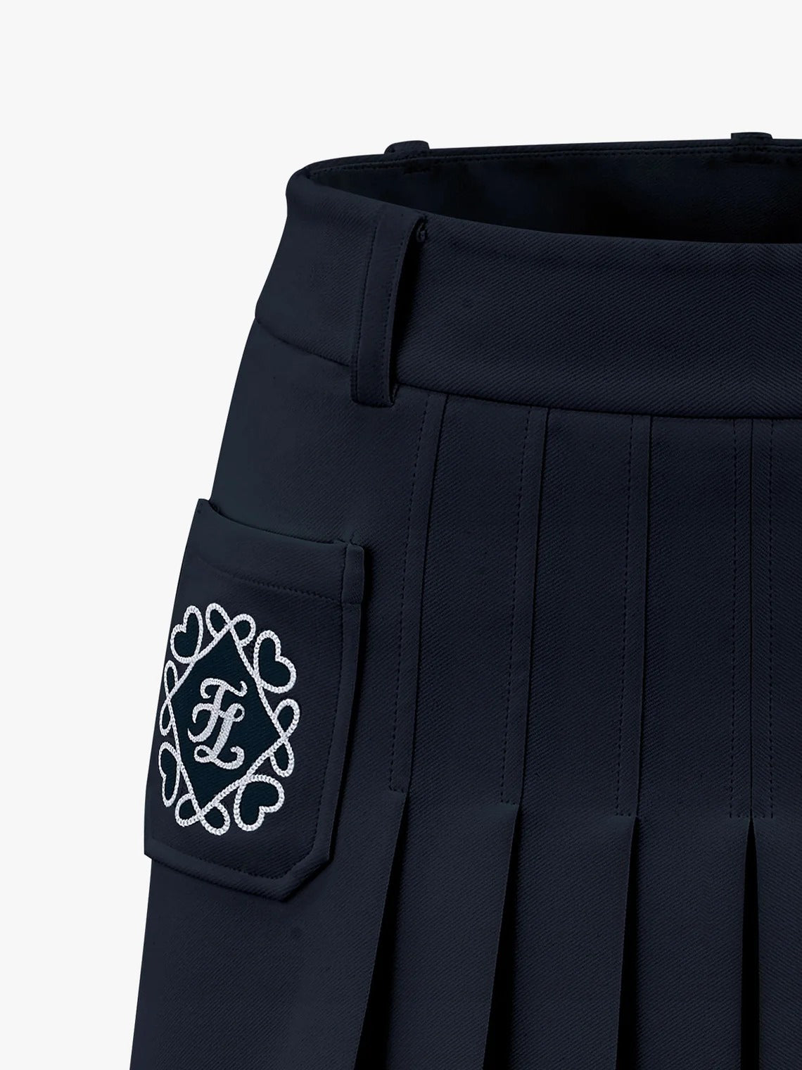 FAIRLIAR Heart Symbol Pocket Skirt-Navy