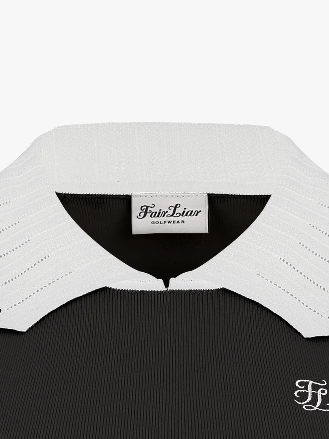 FAIRLIAR  Lace Collar Sleeveless Knit-Black