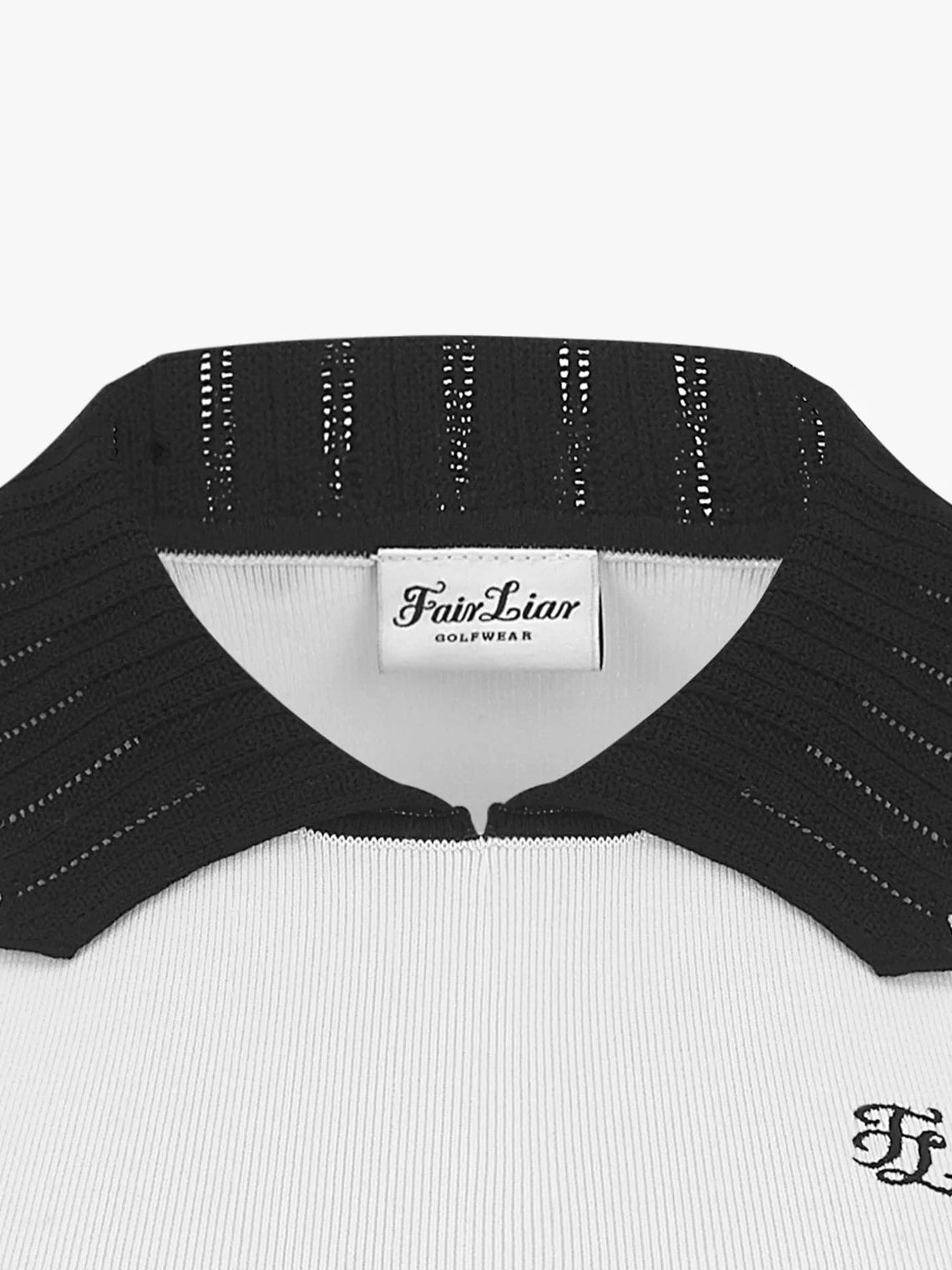 FAIRLIAR  Lace Collar Sleeveless Knit-White