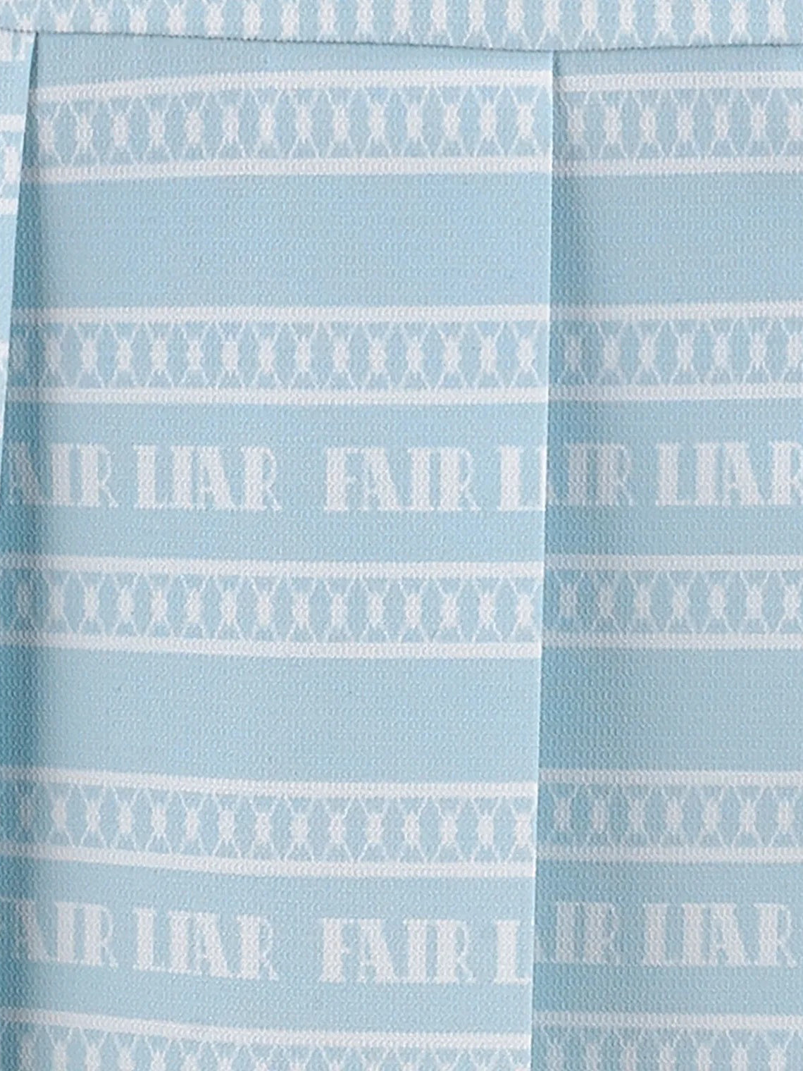 FAIRLIAR Logo Pattern Print Pleated Skirt-Mint Blue