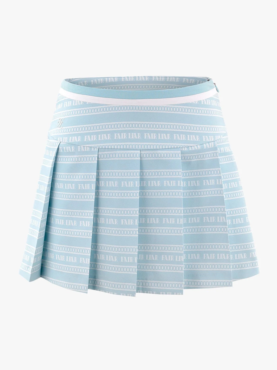 FAIRLIAR Logo Pattern Print Pleated Skirt-Mint