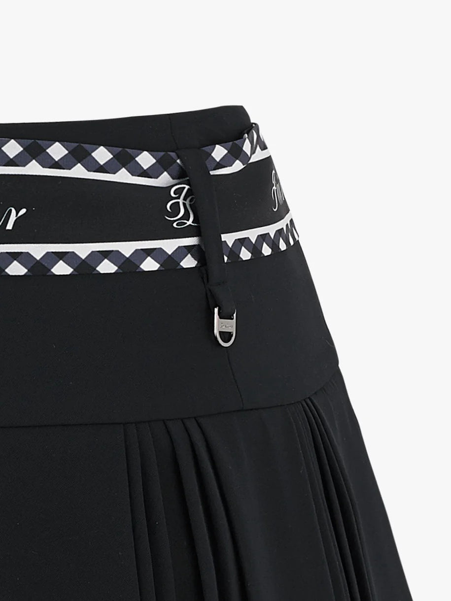 FAIRLIAR Scarf Set Pleated Skirt-White