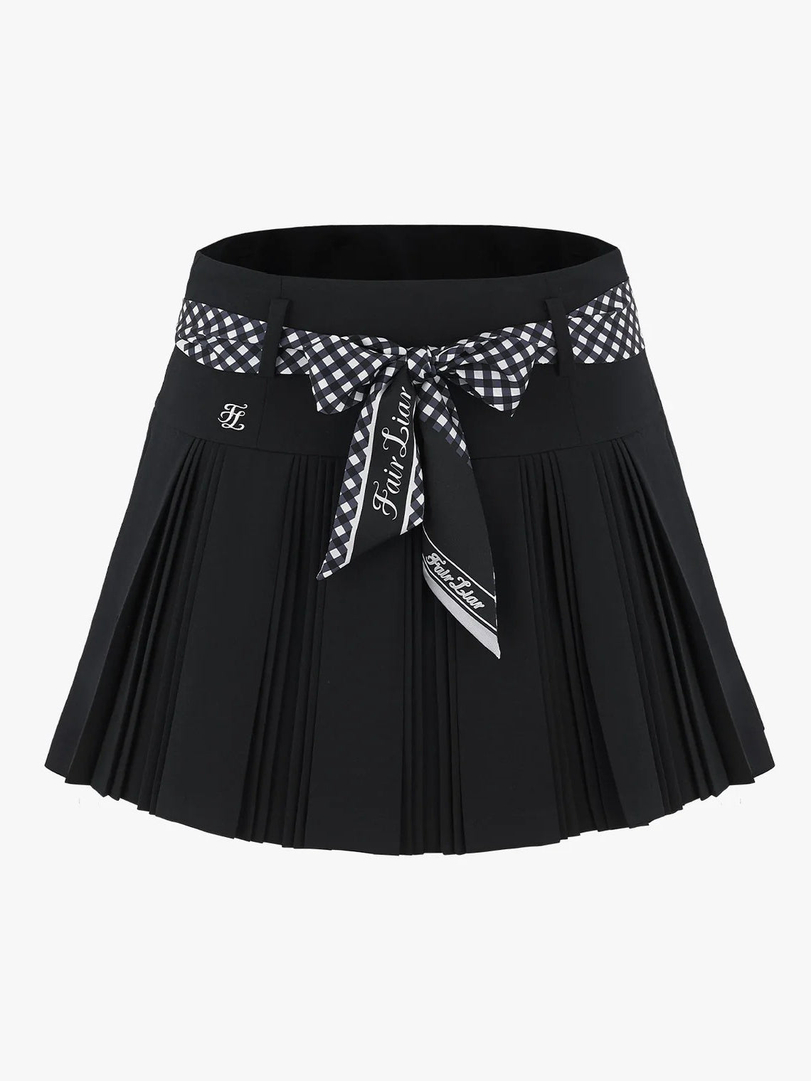 FAIRLIAR Scarf Set Pleated Skirt-White