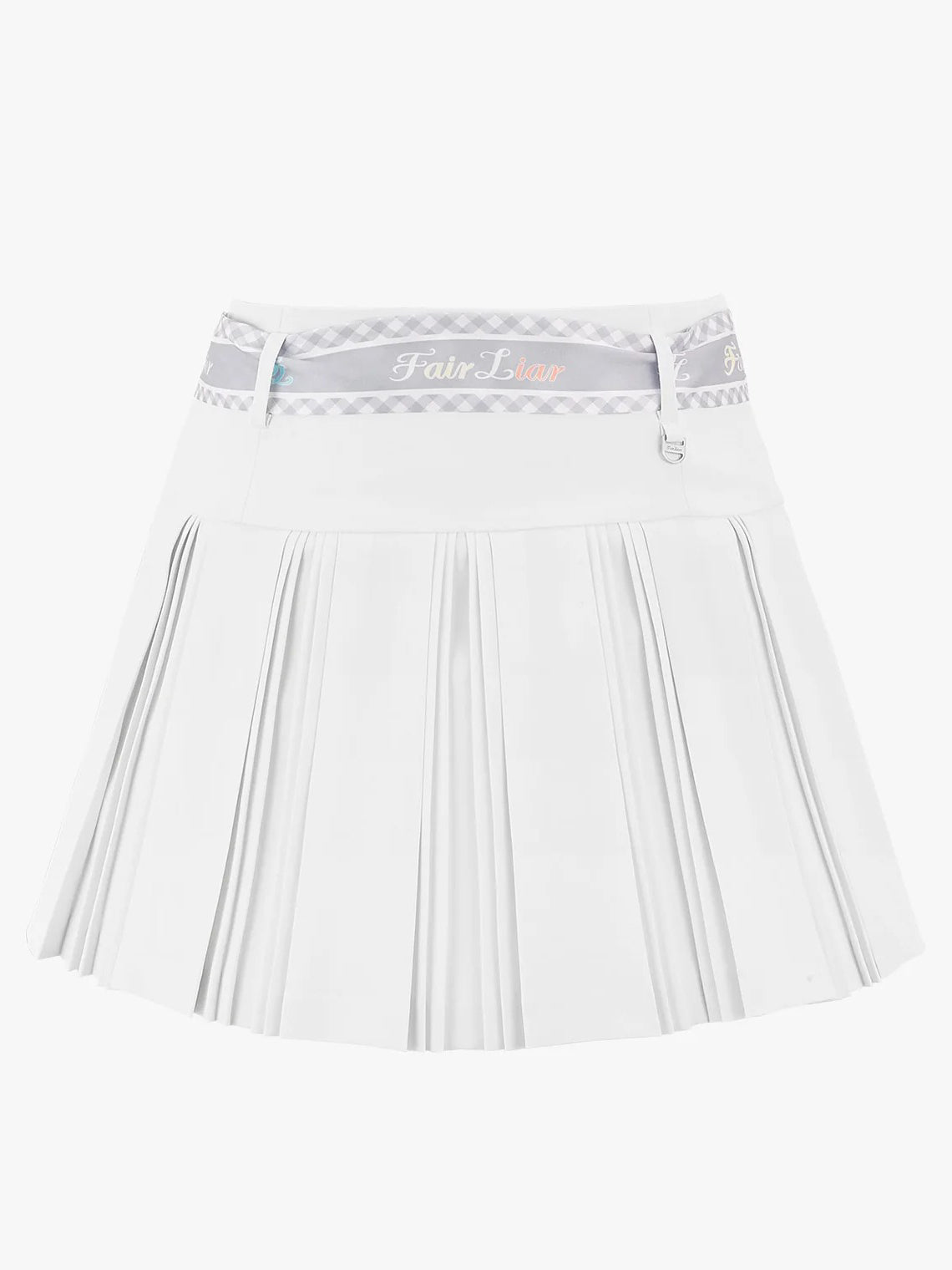 FAIRLIAR Scarf Set Pleated Skirt-White