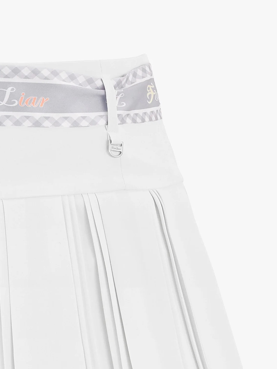 FAIRLIAR Scarf Set Pleated Skirt-White