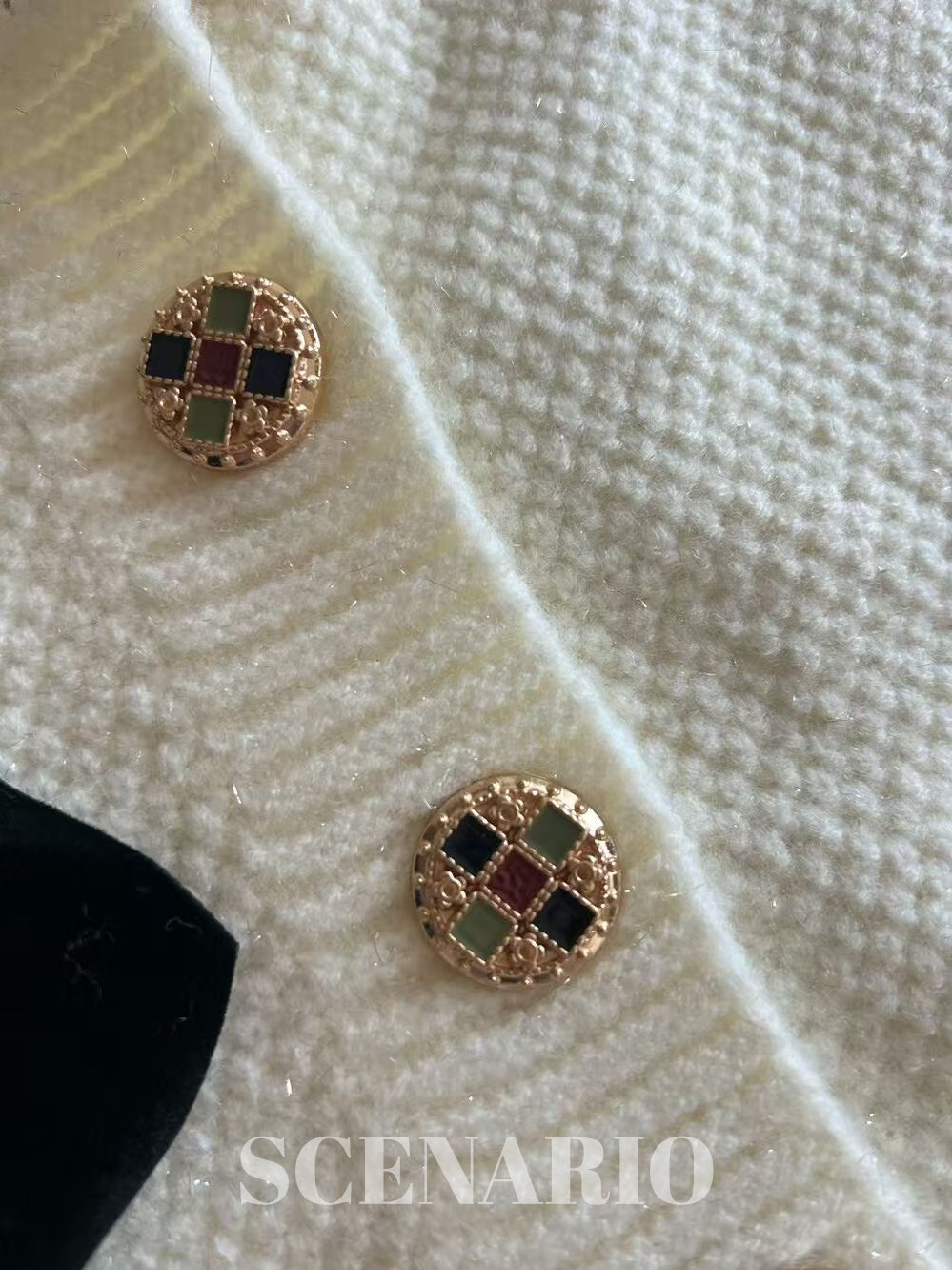 SCENARIO Bow-Draped Knit Top-Two Colors