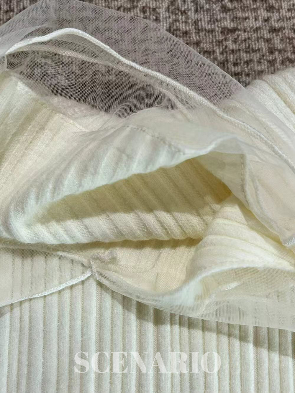 SCENARIO Soft Sheer Ribbed Knit Top-4 Colors