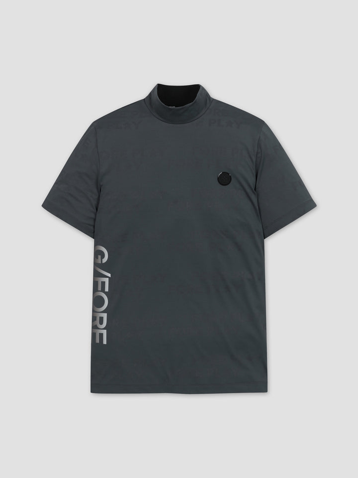 G/FORE FEATHER WEIGHT MOCK T-SHIRT-Grey