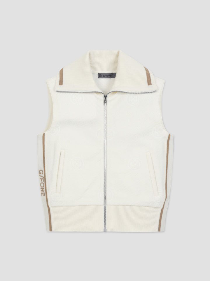 G/FORE FULL ZIP KNIT VEST-Ivory