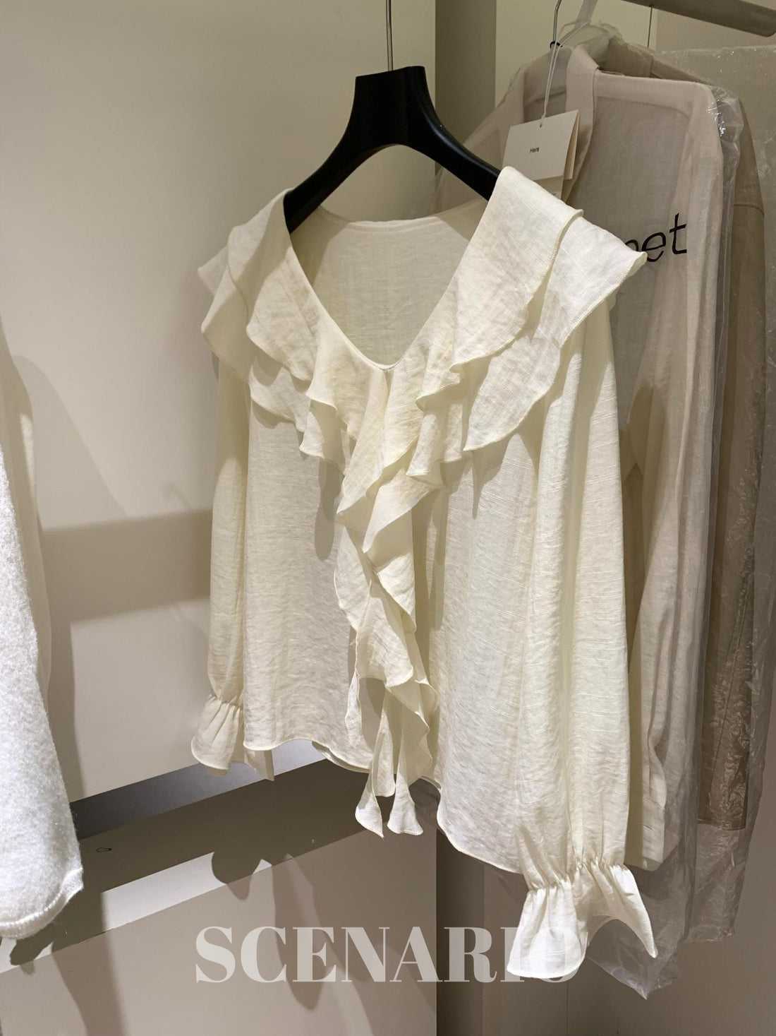 SCENARIO Ivory Whisper Ruffle Blouse- Ivory