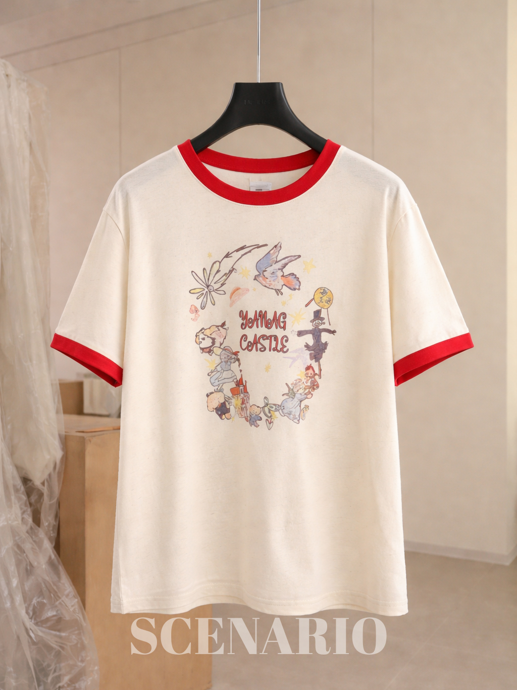SCENARIO Dreamland Graphic Ringer Tee-Beige