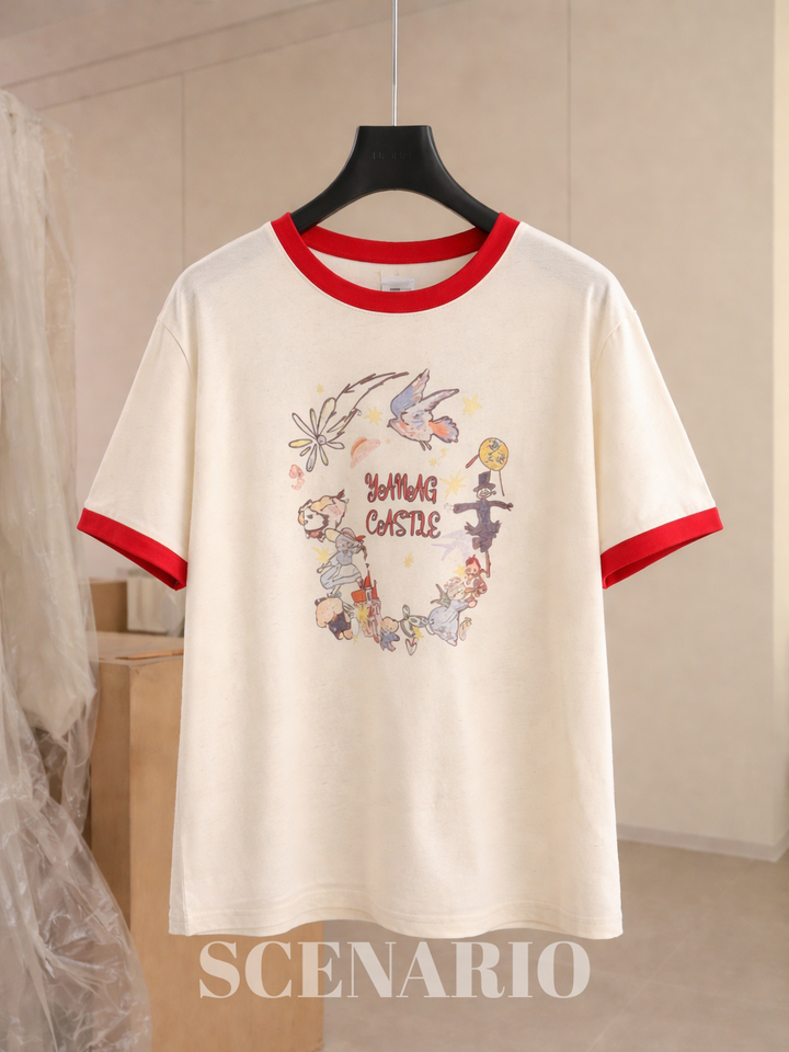 SCENARIO Dreamland Graphic Ringer Tee-Beige