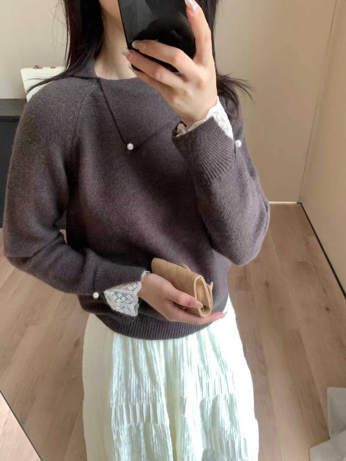 SCENARIO Pearl Knit Top-Two Colors