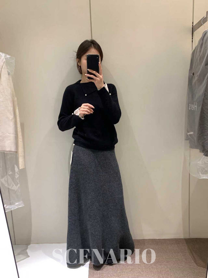 SCENARIO Pearl Knit Top-Two Colors