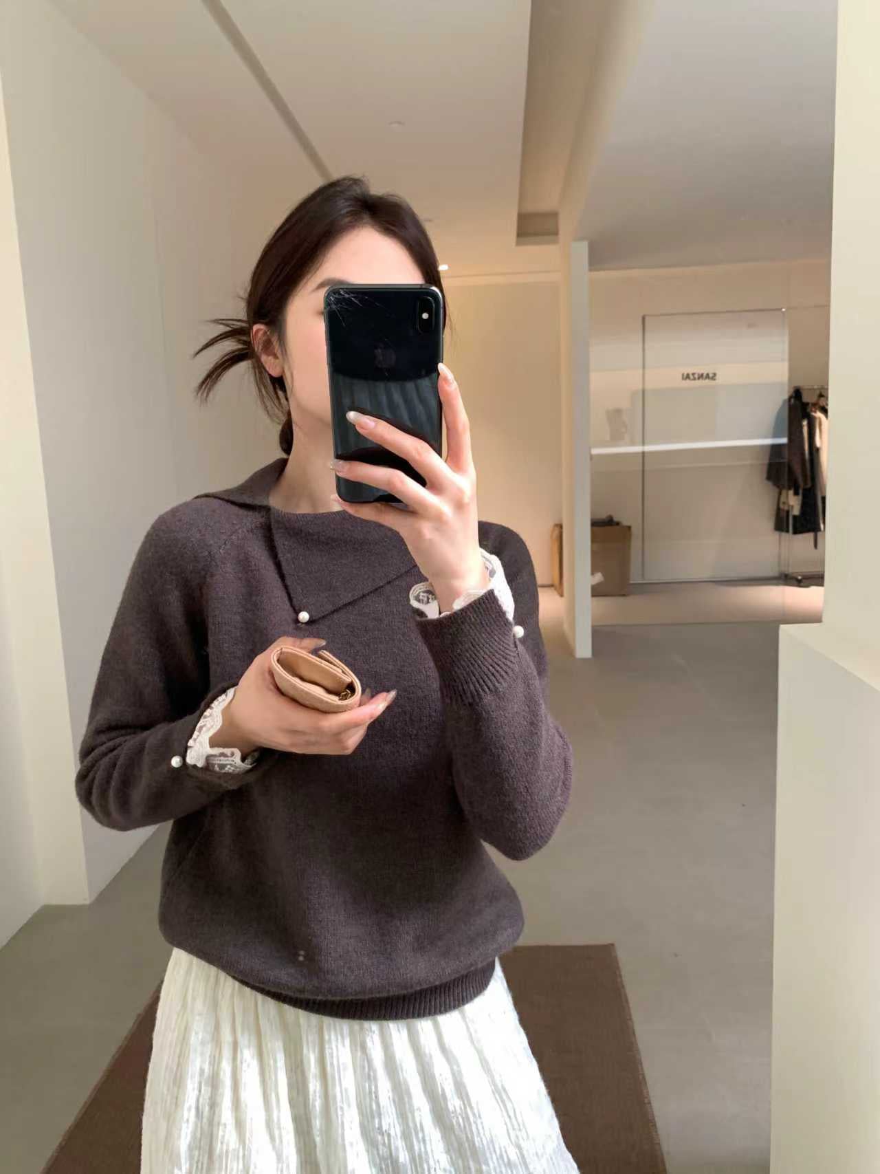 SCENARIO Pearl Knit Top-Two Colors