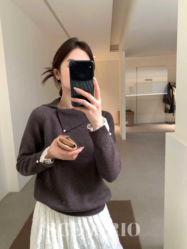 SCENARIO Pearl Knit Top-Two Colors