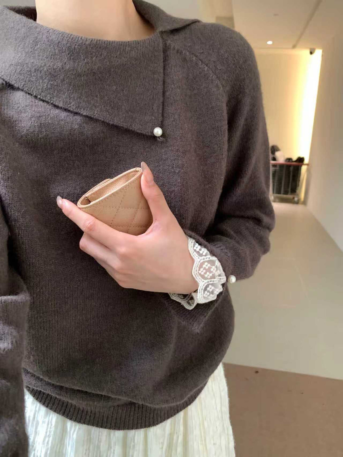 SCENARIO Pearl Knit Top-Two Colors