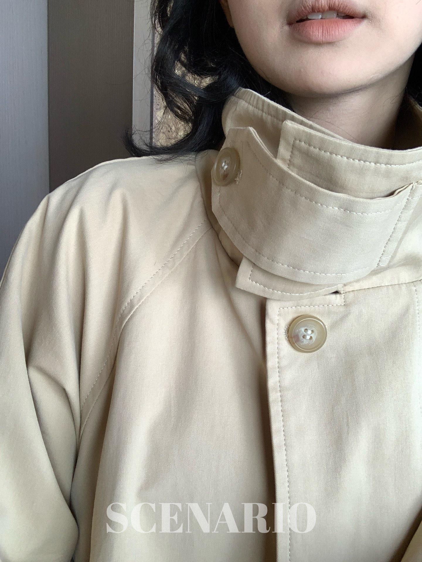 SCENARIO Soft Breeze Cropped Trench Jacket - 2 Colors